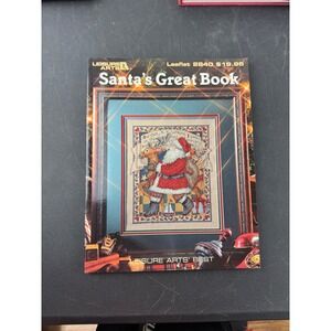 Leisure Arts Santas Great Book Cross Stitch Patterns Leaflet 2840 Vintage 1996